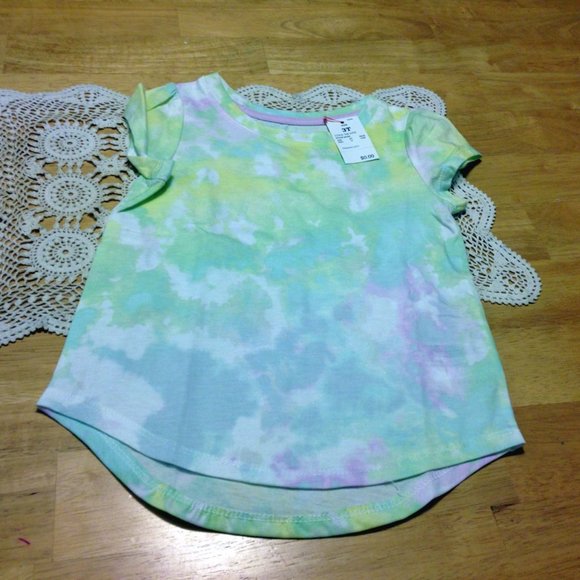 Cat & Jack tees, 3T, nwt - Stripes, floral and tie dye styles - Picture 5 of 6